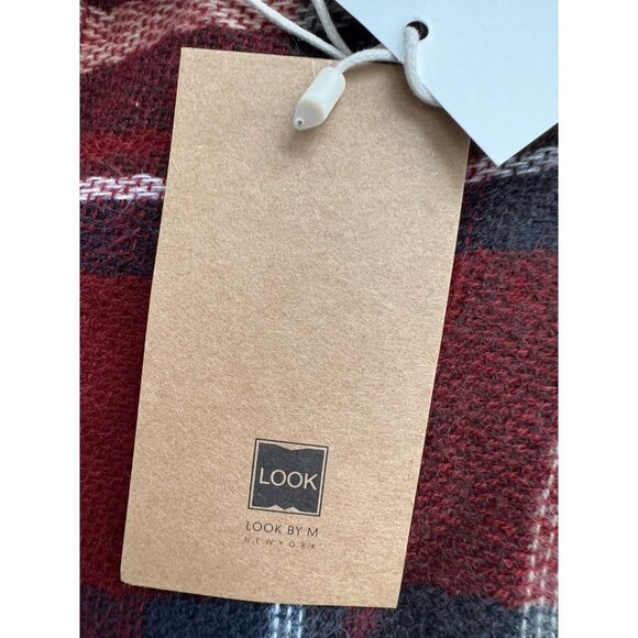 Stitch Fix LOOK Fall  Infinity Scarf Maroon Plaid Weave NEW With Tags Soft - Picture 3 of 7